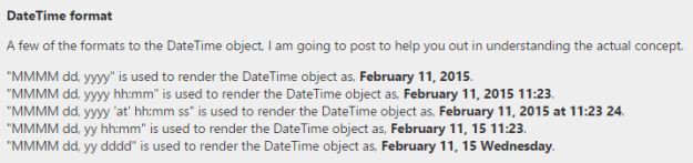 date time format